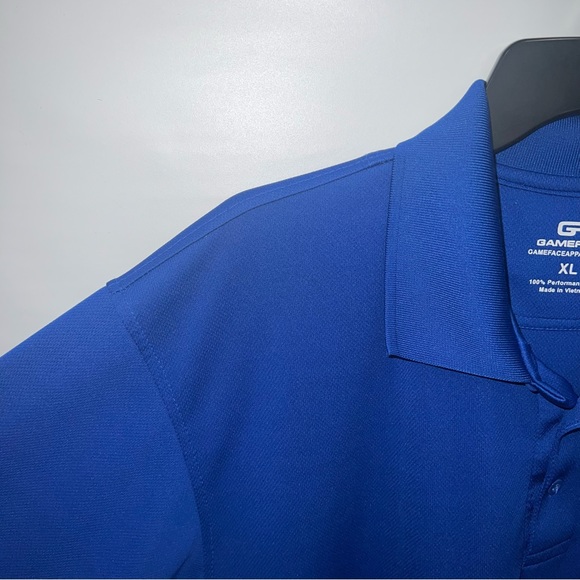 Gameface Polo Shirt Adult Extra Large Blue Short Sleeve 100% Polyester Logo Mens - Picture 5 of 15
